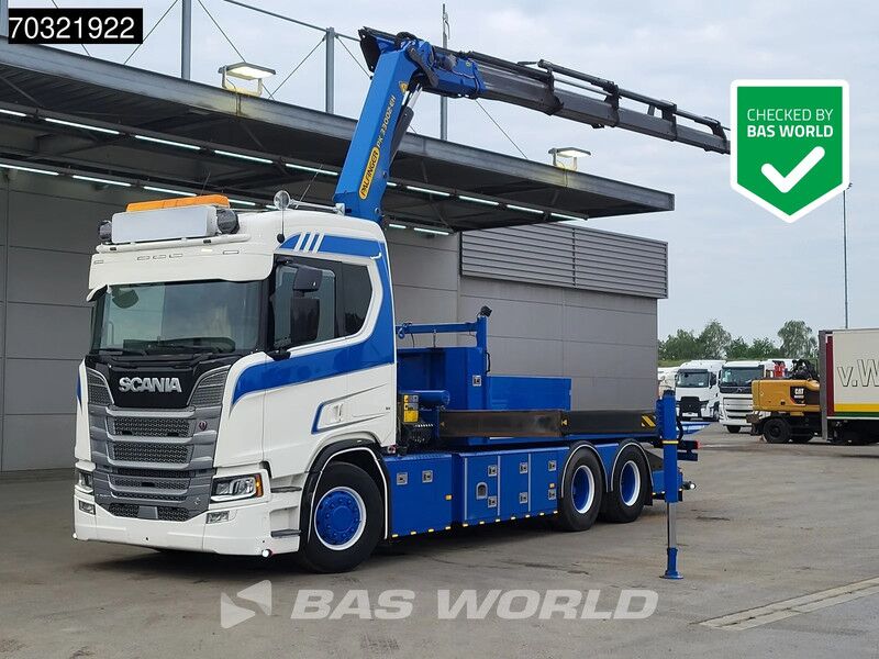 Scania R580 R 6X2 Abschleppwagen Palfinger PK33002 EH Crane Winch Recovery vehicle - Camión caja abierta, Camión grúa: foto 1 Scania R580 R 6X2 Abschleppwagen Palfinger PK33002 EH Crane Winch Recovery vehicle - Camión caja abierta, Camión grúa: foto 1