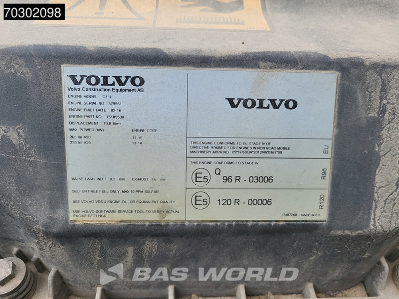 Dúmper articulado Volvo A25 G: foto 16 Dúmper articulado Volvo A25 G: foto 16
