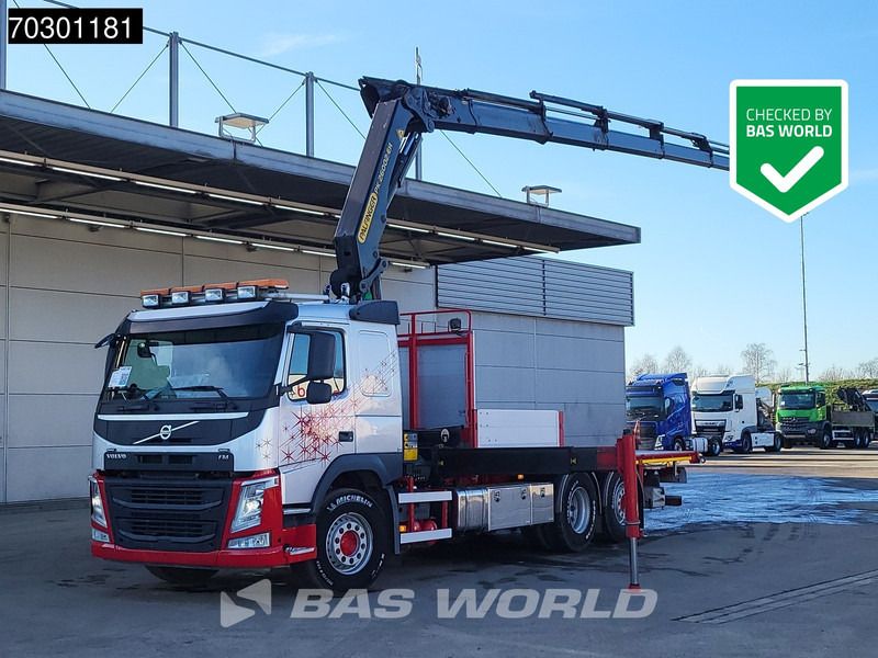 Volvo FM 410 FM 6X2 Palfinger PK 26002-EH E Kran Crane Lift +steering axle Automatic Euro 6 - Camión caja abierta, Camión grúa: foto 1 Volvo FM 410 FM 6X2 Palfinger PK 26002-EH E Kran Crane Lift +steering axle Automatic Euro 6 - Camión caja abierta, Camión grúa: foto 1