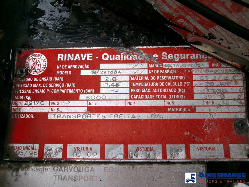 Cisterna semirremolque METALOVOUGA Bitumen / heavy oil tank inox 29 m3 / 1 comp: foto 20