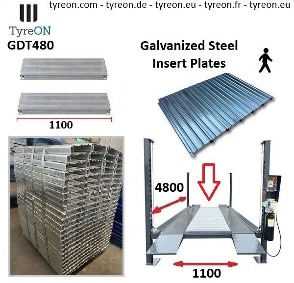 GIP480 set of galvanized steel insert profiles for collecting oil, liquid, and dirt - Walkable and load-bearing - Dimensions 480 x 110 cm - Elevador de coches: foto 2 GIP480 set of galvanized steel insert profiles for collecting oil, liquid, and dirt - Walkable and load-bearing - Dimensions 480 x 110 cm - Elevador de coches: foto 2
