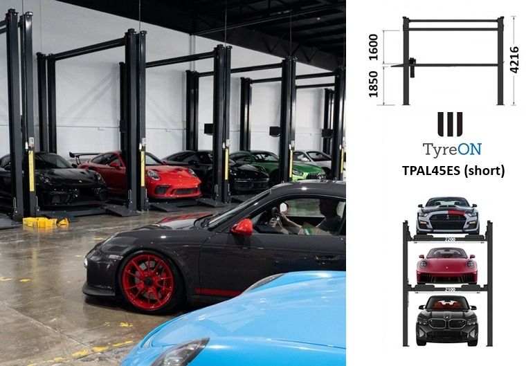 TPAL45ES (short) 4 post car stacker lift - Three level parking lift 3 cars on each- Electrically unlocked - Close fitting platforms - 15 cm ramp height - Autostacker 2500 / 2000kg - Column heig - Elevador de coches: foto 3 TPAL45ES (short) 4 post car stacker lift - Three level parking lift 3 cars on each- Electrically unlocked - Close fitting platforms - 15 cm ramp height - Autostacker 2500 / 2000kg - Column heig - Elevador de coches: foto 3