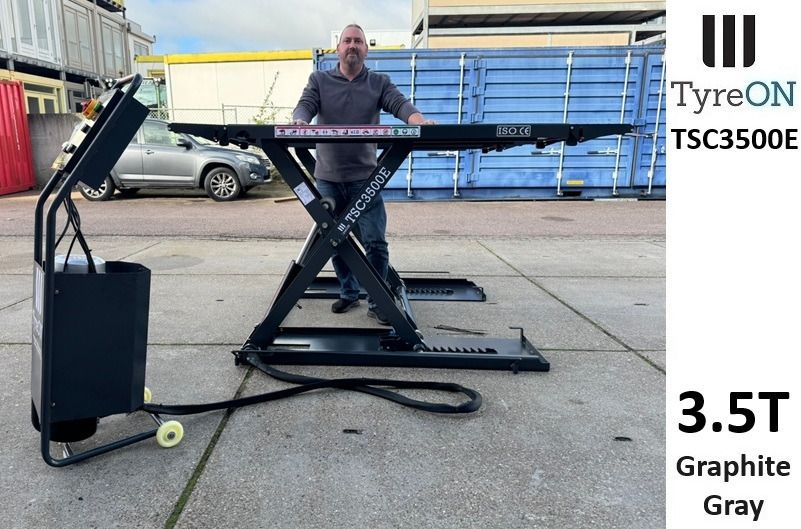 TSC3500E mobile midrise car scissor lift with electrical release - Capacity 3,5T - Lifting height 128 cm - 230V - Graphite gray - Elevador de coches: foto 3 TSC3500E mobile midrise car scissor lift with electrical release - Capacity 3,5T - Lifting height 128 cm - 230V - Graphite gray - Elevador de coches: foto 3