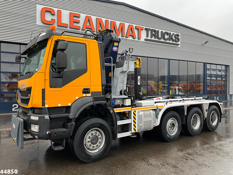 Multibasculante camión, Camión grúa Iveco Trakker AD380T41W 8x6 Euro 6 HMF 19 Tonmeter Z-kraan: foto 6