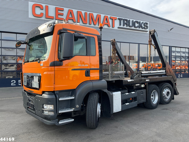 MAN TGS 26.480 VDL 18 Ton portaalarmsysteem - Portacontenedor de cadenas camión: foto 1 MAN TGS 26.480 VDL 18 Ton portaalarmsysteem - Portacontenedor de cadenas camión: foto 1