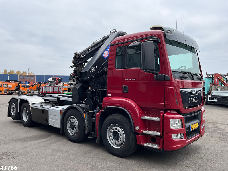MAN TGS 35.480 8x4H Euro 6 HMF 40 Tonmeter laadkraan + Fly-Jib - Multibasculante camión, Camión grúa: foto 3 MAN TGS 35.480 8x4H Euro 6 HMF 40 Tonmeter laadkraan + Fly-Jib - Multibasculante camión, Camión grúa: foto 3