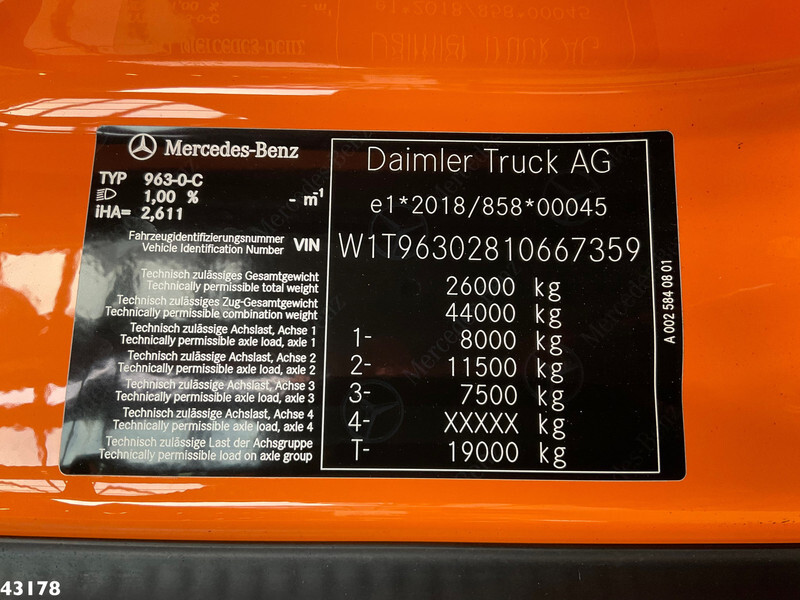 Multibasculante camión, Camión grúa Mercedes-Benz Actros 2643 Euro 6 HMF 23 Tonmeter laadkraan: foto 19
