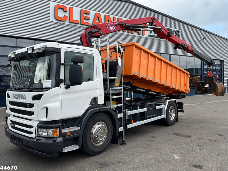 Scania P 320 HMF 12 Tonmeter Z-kraan + Kipper 11m³ - Volquete camión, Camión grúa: foto 1 Scania P 320 HMF 12 Tonmeter Z-kraan + Kipper 11m³ - Volquete camión, Camión grúa: foto 1
