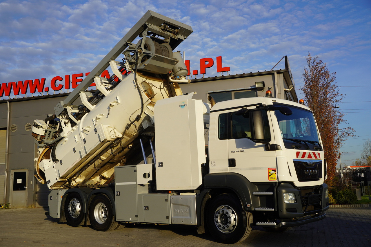 MAN TGS 26.360 E6 / RIVARD sewage cleaner 18 m3 / 180 tho. km / steering axle / 2 units - Limpieza de alcantarillado: foto 1 MAN TGS 26.360 E6 / RIVARD sewage cleaner 18 m3 / 180 tho. km / steering axle / 2 units - Limpieza de alcantarillado: foto 1