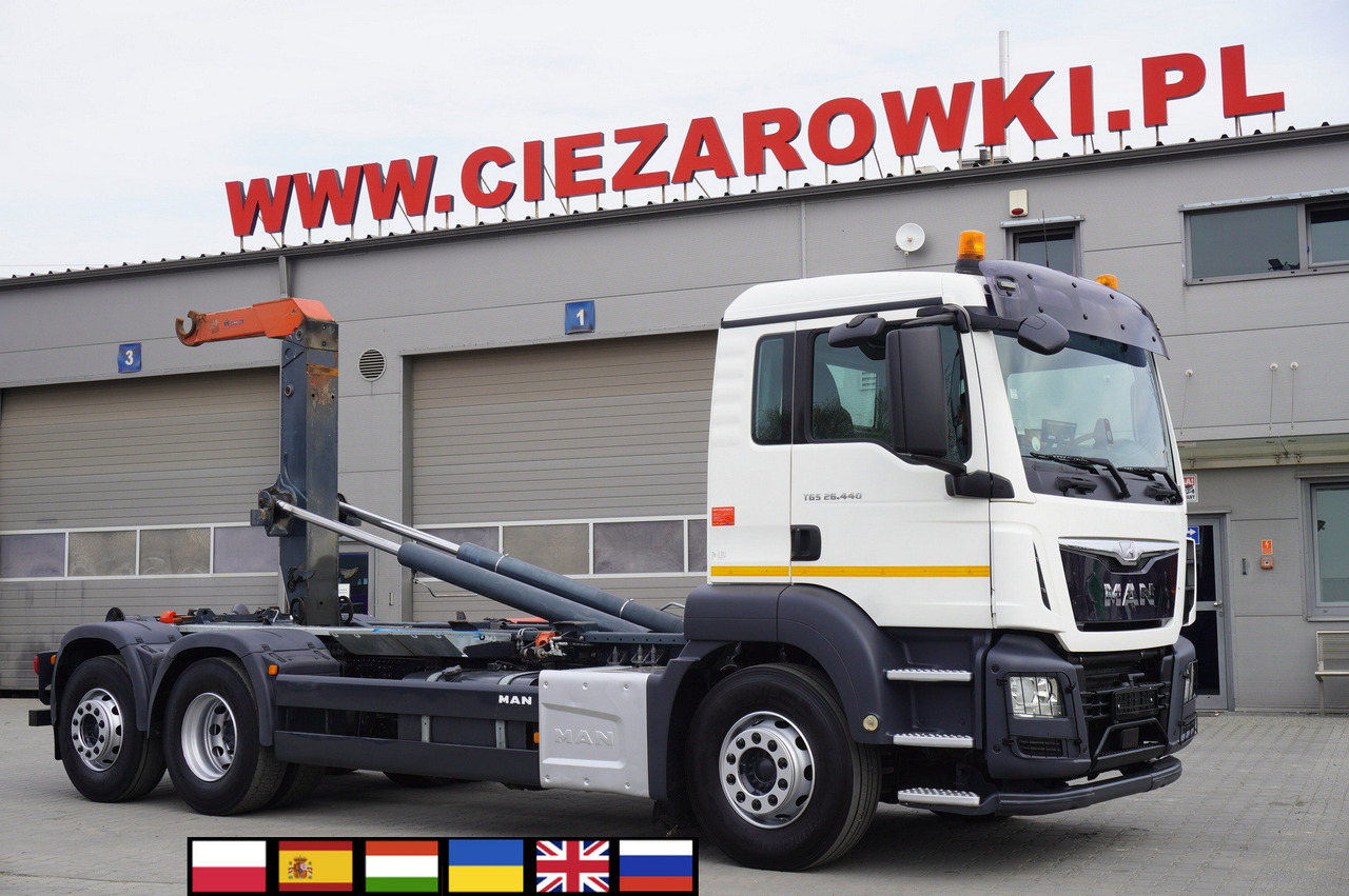 MAN TGS 26.440 6x2 E6 / Dalby hooklift 21 Tons / 3rd axle steered axle - Multibasculante camión: foto 1 MAN TGS 26.440 6x2 E6 / Dalby hooklift 21 Tons / 3rd axle steered axle - Multibasculante camión: foto 1