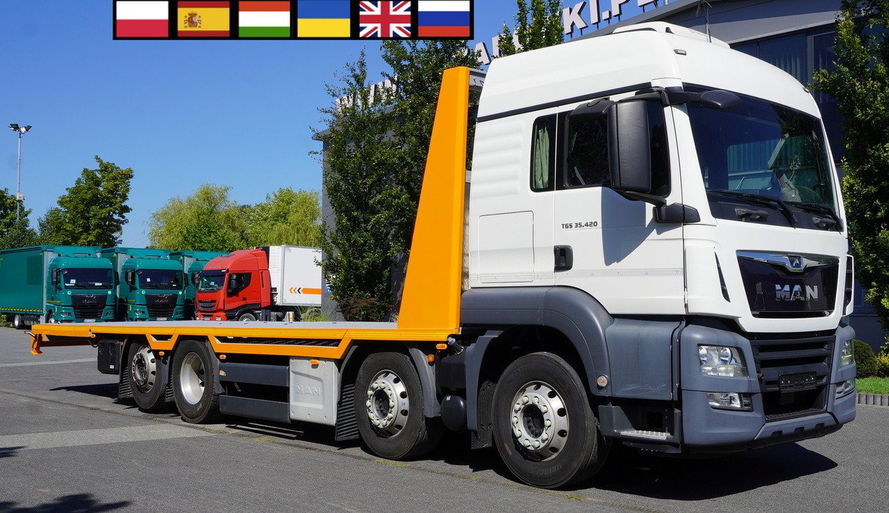 MAN TGS 35.420 8×2 / New tow truck / 3 steered axles / 20 T cap. / Sleeper cab - Portavehículos camión: foto 1 MAN TGS 35.420 8×2 / New tow truck / 3 steered axles / 20 T cap. / Sleeper cab - Portavehículos camión: foto 1