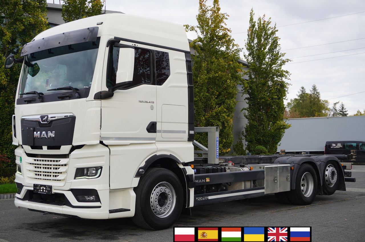 MAN TGX 26.470 6x2 COINTAINERKIPPER HYVA HIRMSCHLING / 200 tho. km! - Portacontenedore/ Intercambiable camión: foto 1 MAN TGX 26.470 6x2 COINTAINERKIPPER HYVA HIRMSCHLING / 200 tho. km! - Portacontenedore/ Intercambiable camión: foto 1