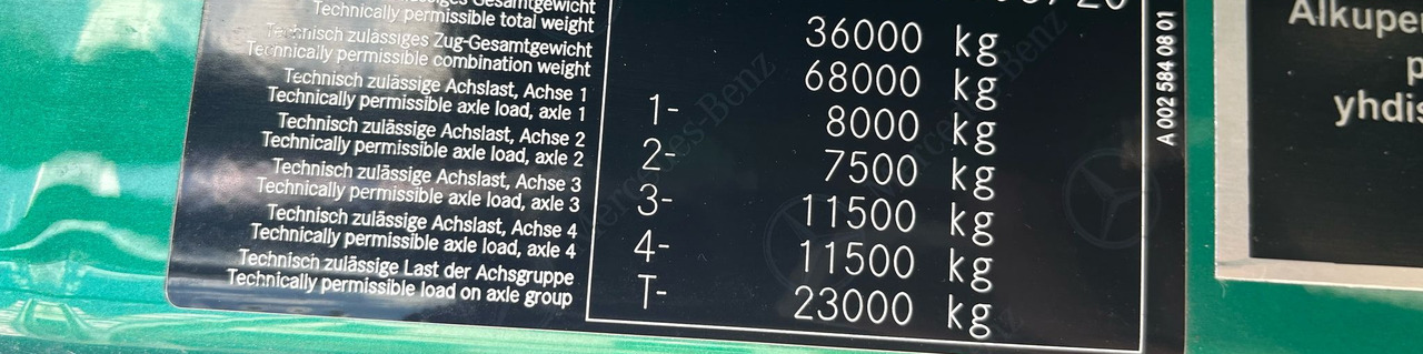 Mercedes-Benz Arocs 3563 8 × 4 / 630 HP / steered axle / Logging superstructure - Chasis camión: foto 2 Mercedes-Benz Arocs 3563 8 × 4 / 630 HP / steered axle / Logging superstructure - Chasis camión: foto 2