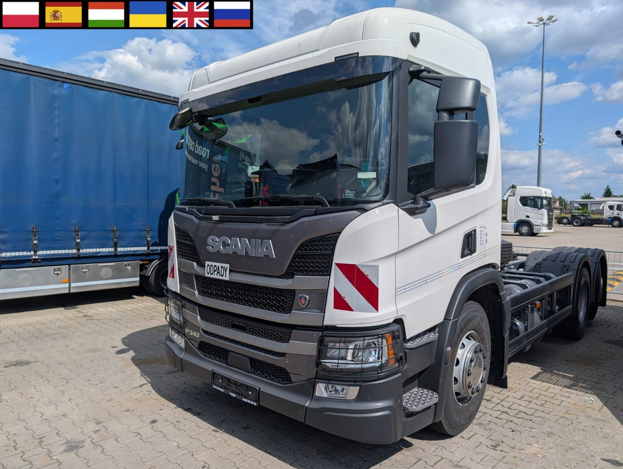 SCANIA P 340 B6x2*4NA / chassis frame / steering axle / CNG / large cab / 8 units - Chasis camión: foto 1 SCANIA P 340 B6x2*4NA / chassis frame / steering axle / CNG / large cab / 8 units - Chasis camión: foto 1