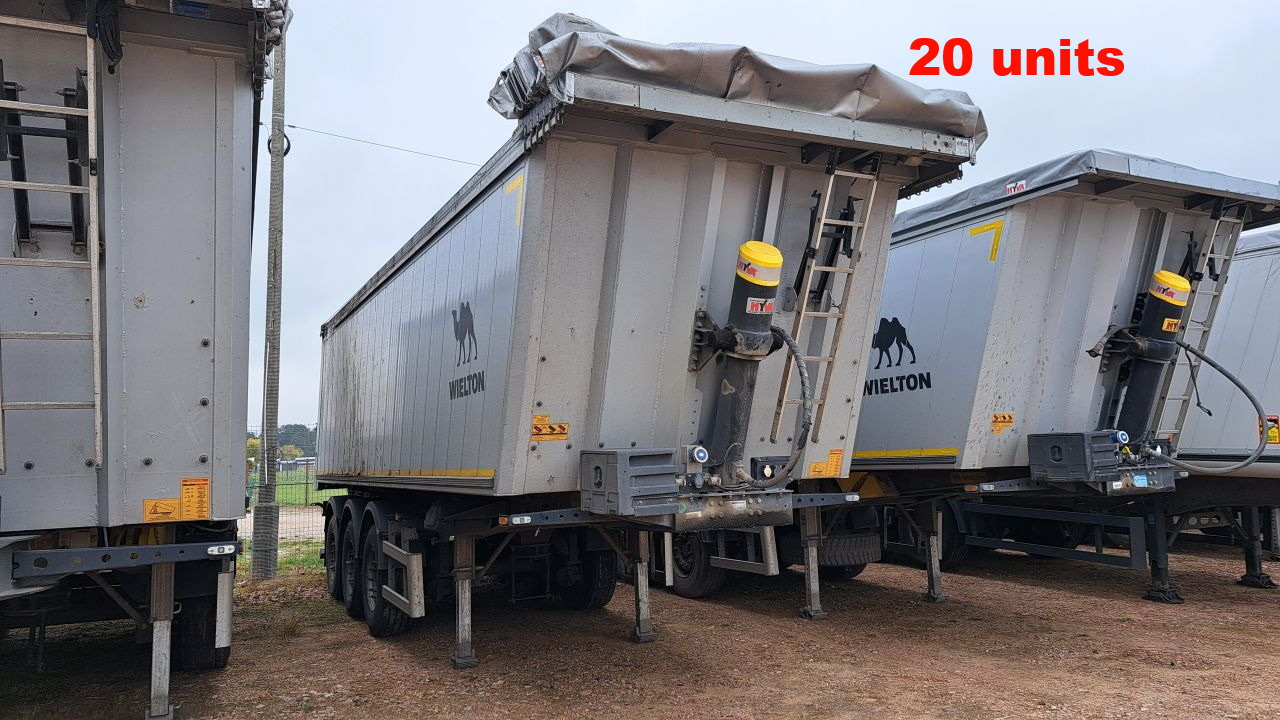 WIELTON NW-3 / weight 6.2 t / capacity 38m3 / Electrically folded roof / Teflon / 20 units, 2022 - Volquete semirremolque: foto 1 WIELTON NW-3 / weight 6.2 t / capacity 38m3 / Electrically folded roof / Teflon / 20 units, 2022 - Volquete semirremolque: foto 1