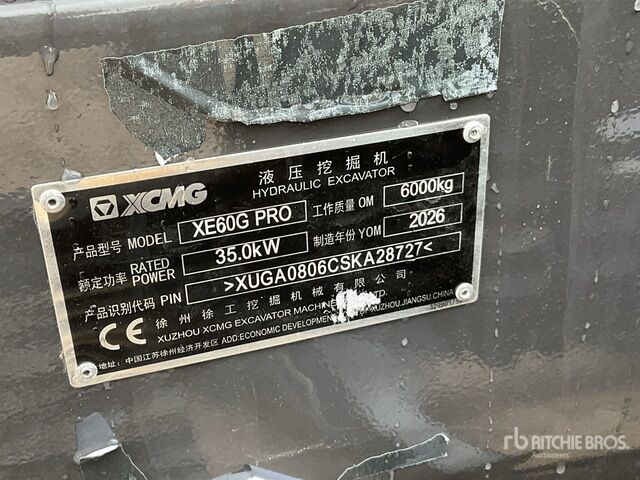 2026 XCMG XE60G PRO (Unused) Tracked Excavator - Excavadora de cadenas: foto 4 2026 XCMG XE60G PRO (Unused) Tracked Excavator - Excavadora de cadenas: foto 4
