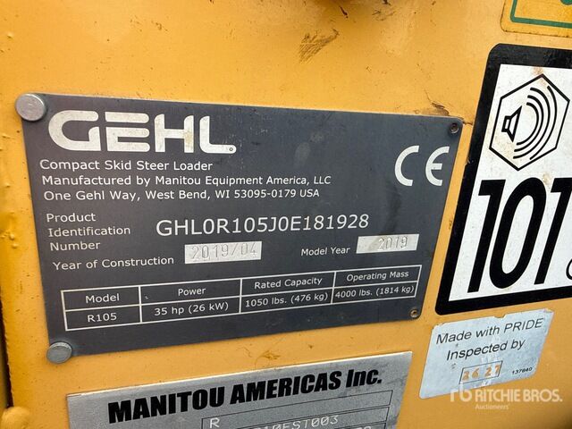 2019 Gehl R105 Skid Steer Loader - Minicargadora: foto 5 2019 Gehl R105 Skid Steer Loader - Minicargadora: foto 5