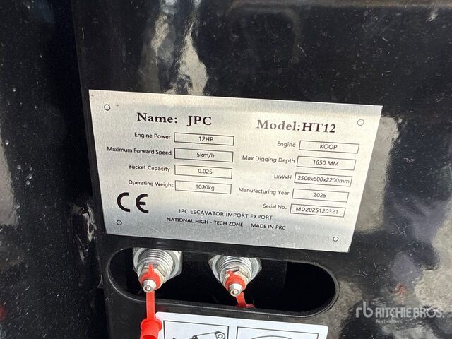 2025 JPC HT12 (Unused) Mini Excavator: <6.6t - Miniexcavadora: foto 5 2025 JPC HT12 (Unused) Mini Excavator: <6.6t - Miniexcavadora: foto 5