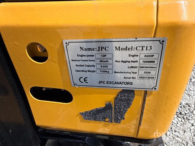 2026 JPC CT13 (Unused) Mini Excavator: <6.6t - Miniexcavadora: foto 5 2026 JPC CT13 (Unused) Mini Excavator: <6.6t - Miniexcavadora: foto 5