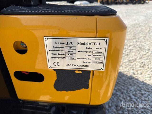 2026 JPC CT13 (Unused) Mini Excavator: <6.6t - Miniexcavadora: foto 5 2026 JPC CT13 (Unused) Mini Excavator: <6.6t - Miniexcavadora: foto 5