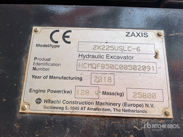 2018 Hitachi ZX225USLC-6 Tracked Excavator - Excavadora de cadenas: foto 2 2018 Hitachi ZX225USLC-6 Tracked Excavator - Excavadora de cadenas: foto 2