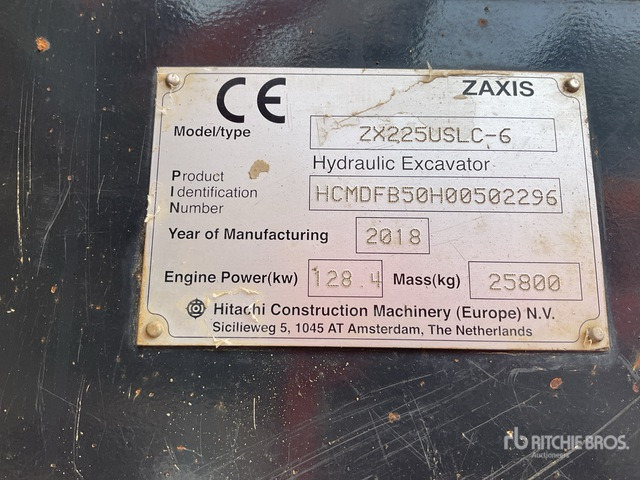 2018 Hitachi ZX225USLC-6 Tracked Excavator - Excavadora de cadenas: foto 2 2018 Hitachi ZX225USLC-6 Tracked Excavator - Excavadora de cadenas: foto 2