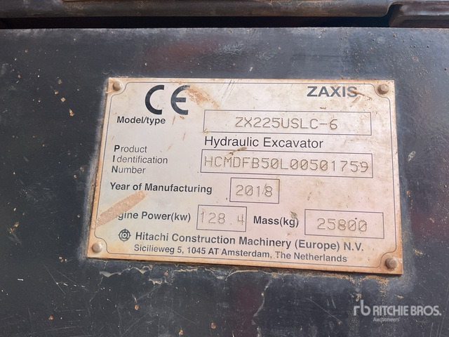 2018 Hitachi ZX225USLC-6 Tracked Excavator - Excavadora de cadenas: foto 3 2018 Hitachi ZX225USLC-6 Tracked Excavator - Excavadora de cadenas: foto 3