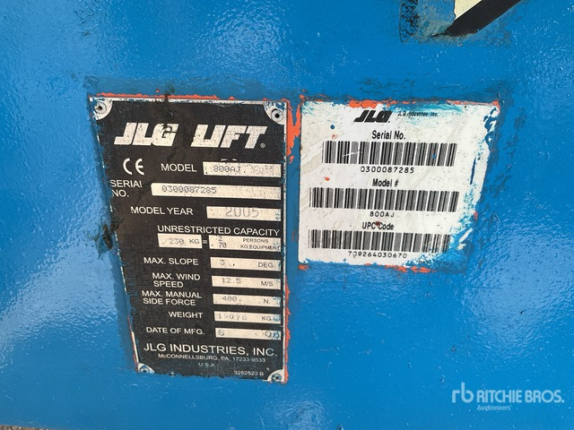 2005 JLG 800AJ 4WD Diesel Articulating Boom Lift - Plataforma articulada: foto 2 2005 JLG 800AJ 4WD Diesel Articulating Boom Lift - Plataforma articulada: foto 2
