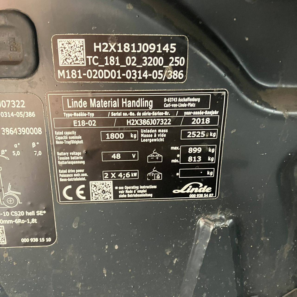 Carretilla elevadora eléctrica Linde E18 (386-02) EVO: foto 16