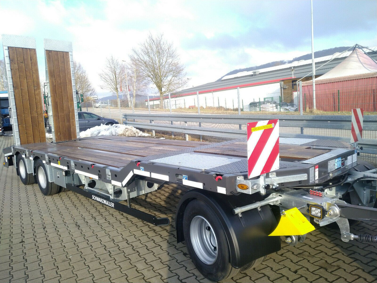 Schwarzmüller 3-A hydr.Rampen Baggermulde Spritzverzinkt Eiche - Góndola rebajadas remolque: foto 1 Schwarzmüller 3-A hydr.Rampen Baggermulde Spritzverzinkt Eiche - Góndola rebajadas remolque: foto 1