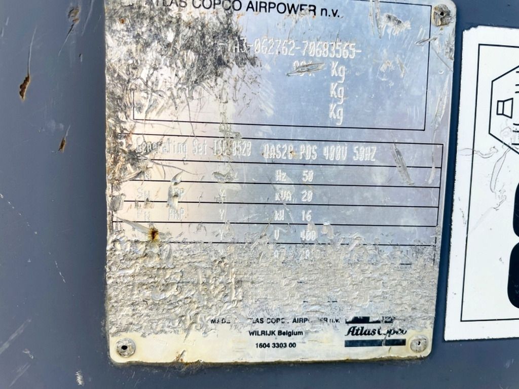 Atlas Copco QAS20 PDS (3916) - Generador industriale: foto 3 Atlas Copco QAS20 PDS (3916) - Generador industriale: foto 3