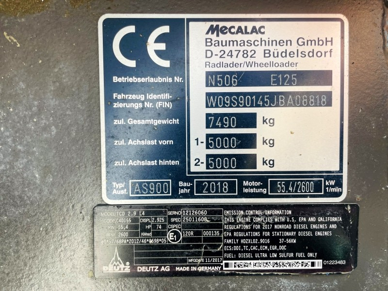 Mecalac AS900 (3791) - Cargadora de ruedas: foto 4 Mecalac AS900 (3791) - Cargadora de ruedas: foto 4