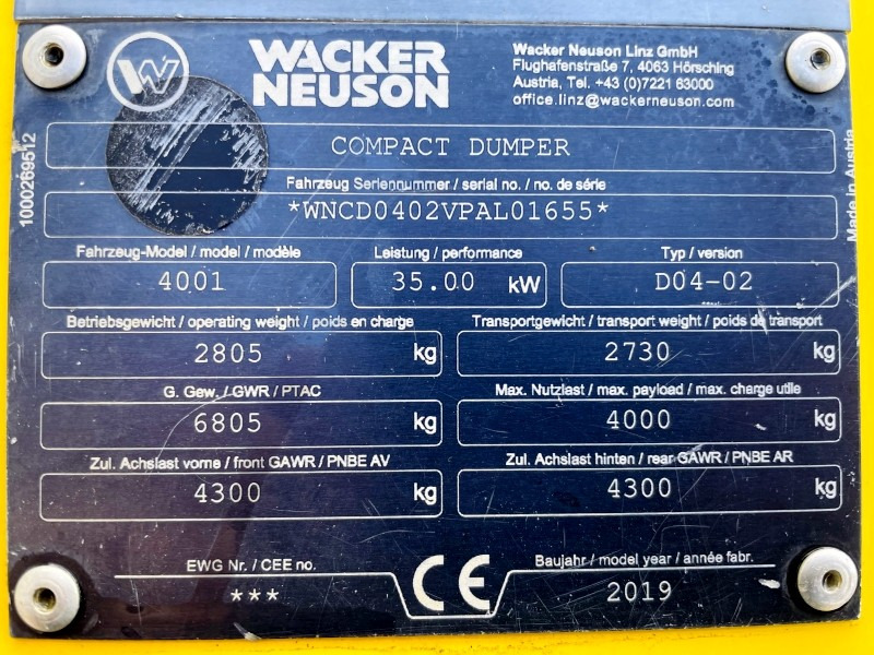 Neuson 4001 (3896) - Minidumper: foto 3 Neuson 4001 (3896) - Minidumper: foto 3