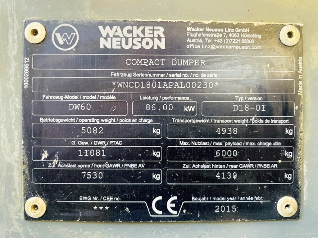 Neuson DW60 (3911) - Minidumper: foto 3 Neuson DW60 (3911) - Minidumper: foto 3