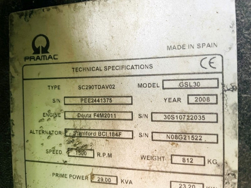 Pramac GSL30 (3871) - Generador industriale: foto 3 Pramac GSL30 (3871) - Generador industriale: foto 3