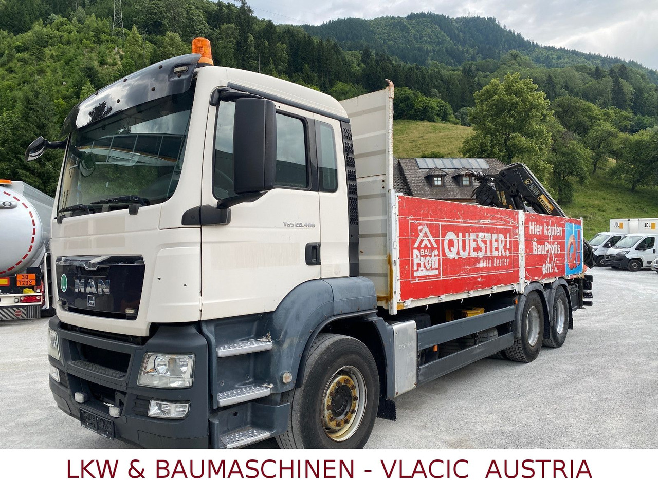 MAN TGS 26.400 6x4 mit Kran HIAB 166 - Camión caja abierta, Camión grúa: foto 1 MAN TGS 26.400 6x4 mit Kran HIAB 166 - Camión caja abierta, Camión grúa: foto 1