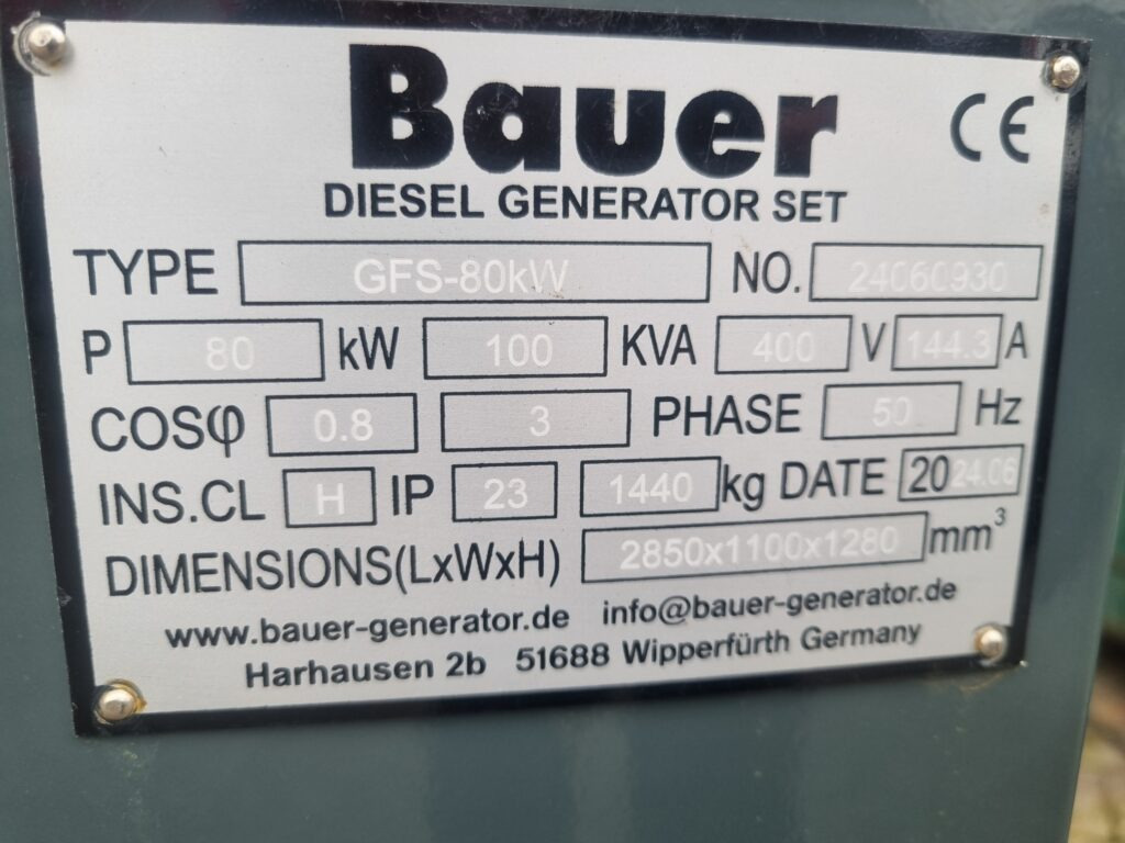 BAUER GFS-80 kW diesel generator - Generador industriale: foto 4 BAUER GFS-80 kW diesel generator - Generador industriale: foto 4