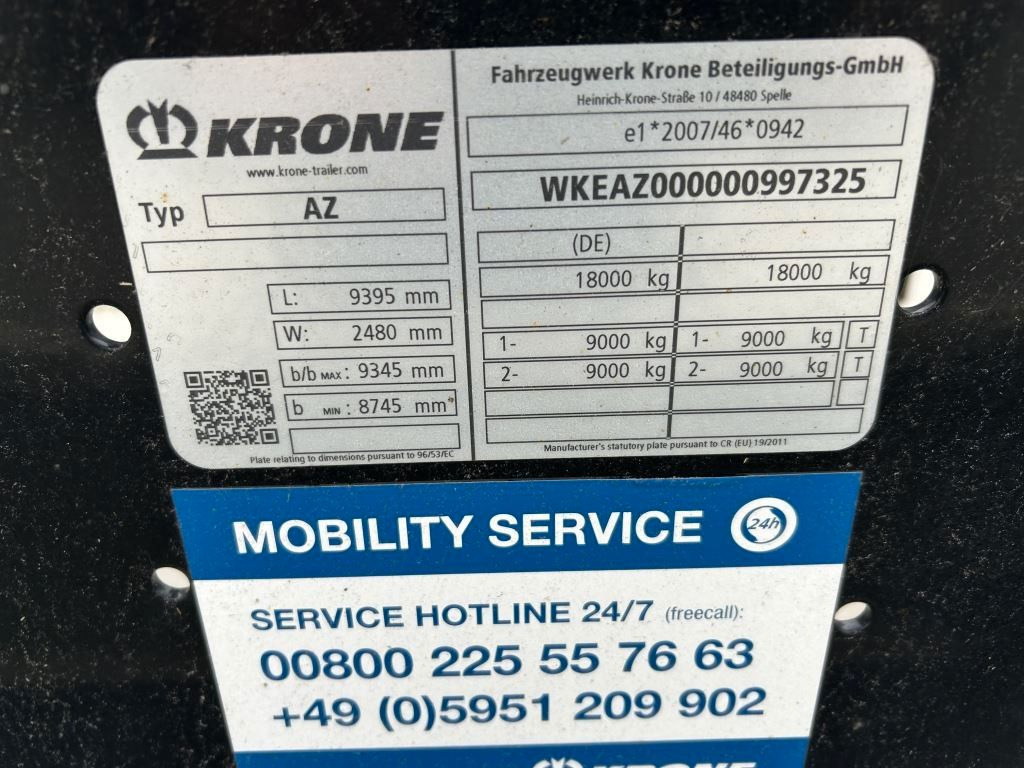 Krone 2 Achswechselfahrgestell, Typ: AZW 18 eL3B9 - Portacontenedore/ Intercambiable remolque: foto 4 Krone 2 Achswechselfahrgestell, Typ: AZW 18 eL3B9 - Portacontenedore/ Intercambiable remolque: foto 4