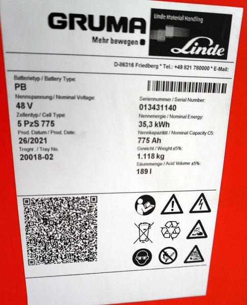 AIM 48 Volt 5 PzS 775 Ah - Acumulador: foto 5 AIM 48 Volt 5 PzS 775 Ah - Acumulador: foto 5