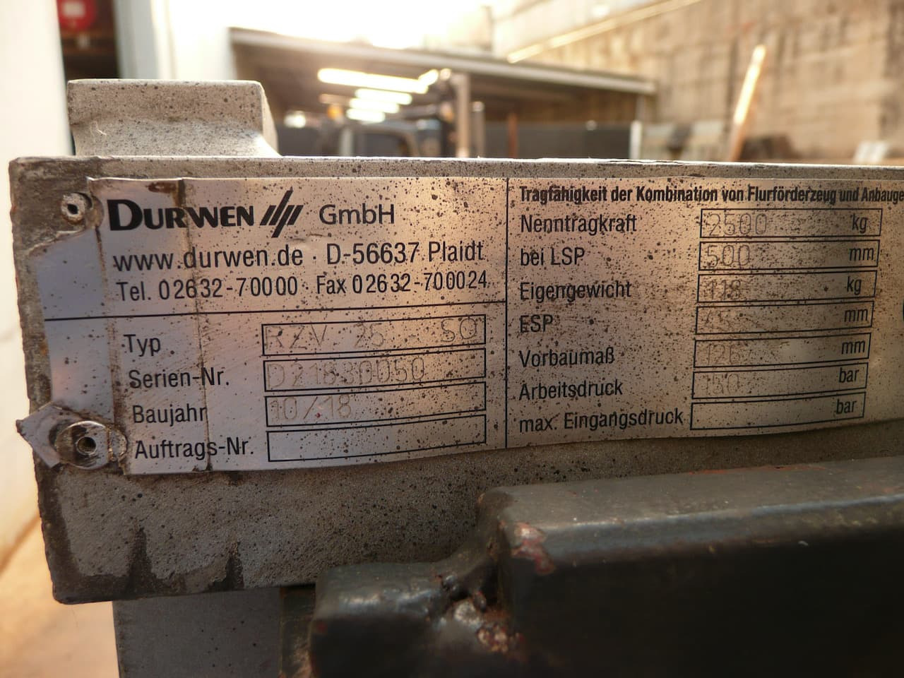 DURWEN RZV 25 SO - Implemento para Equipo de manutención: foto 5 DURWEN RZV 25 SO - Implemento para Equipo de manutención: foto 5