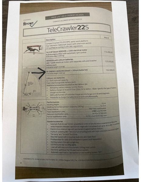 Hinowa TC 22 - Plataforma telescopica: foto 5 Hinowa TC 22 - Plataforma telescopica: foto 5