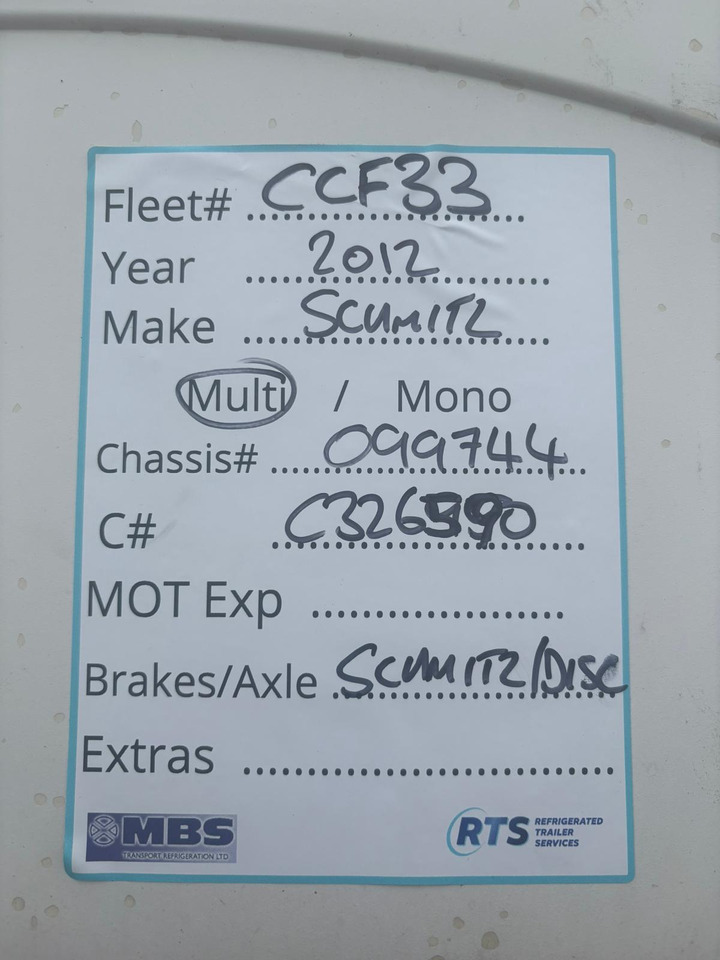 Schmitz Cargobull 2012 Vector 1850 – CCF33 - Frigorífico semirremolque: foto 2 Schmitz Cargobull 2012 Vector 1850 – CCF33 - Frigorífico semirremolque: foto 2