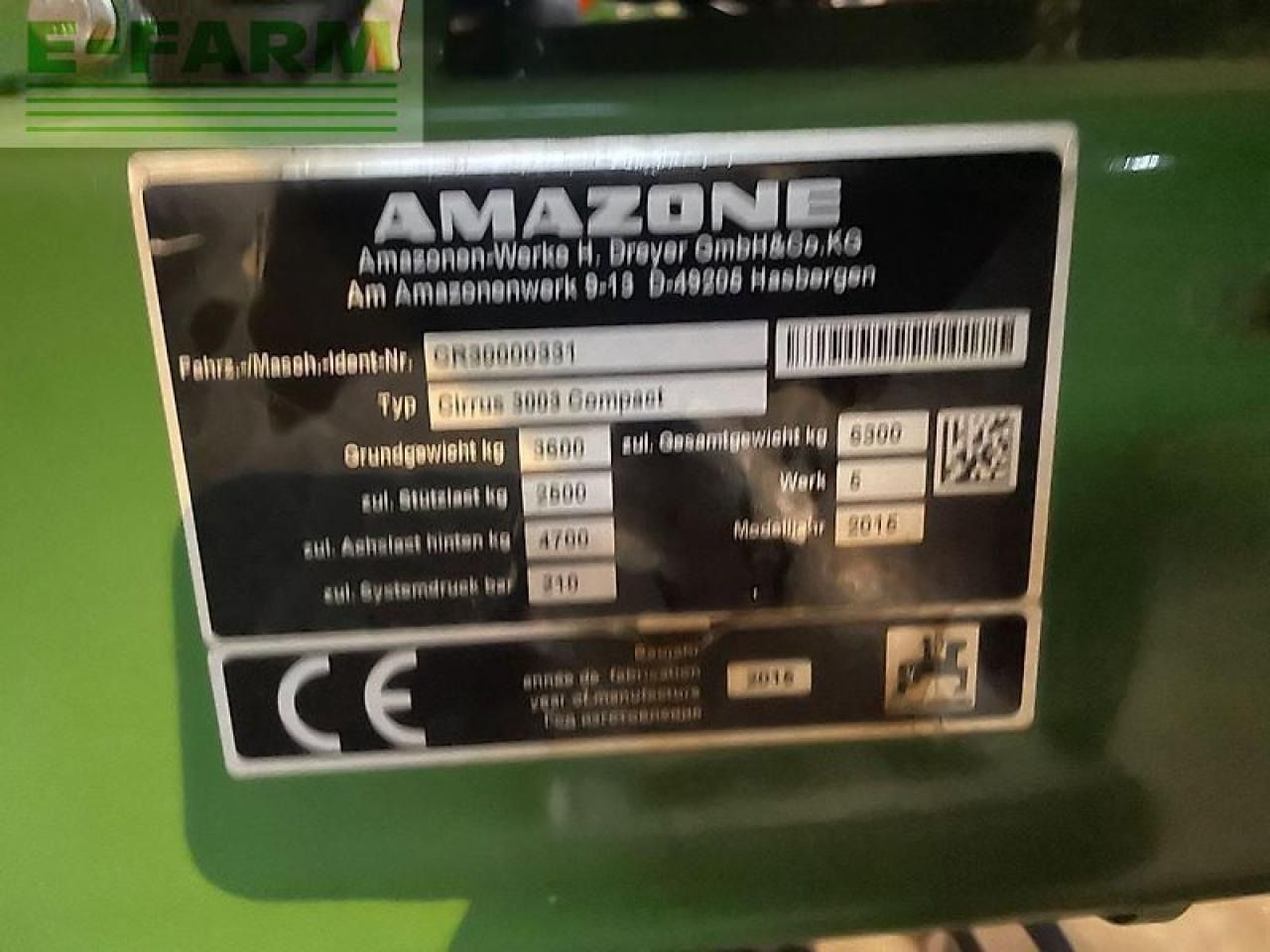 Amazone cirrus 3003 compact - Sembradora: foto 4 Amazone cirrus 3003 compact - Sembradora: foto 4