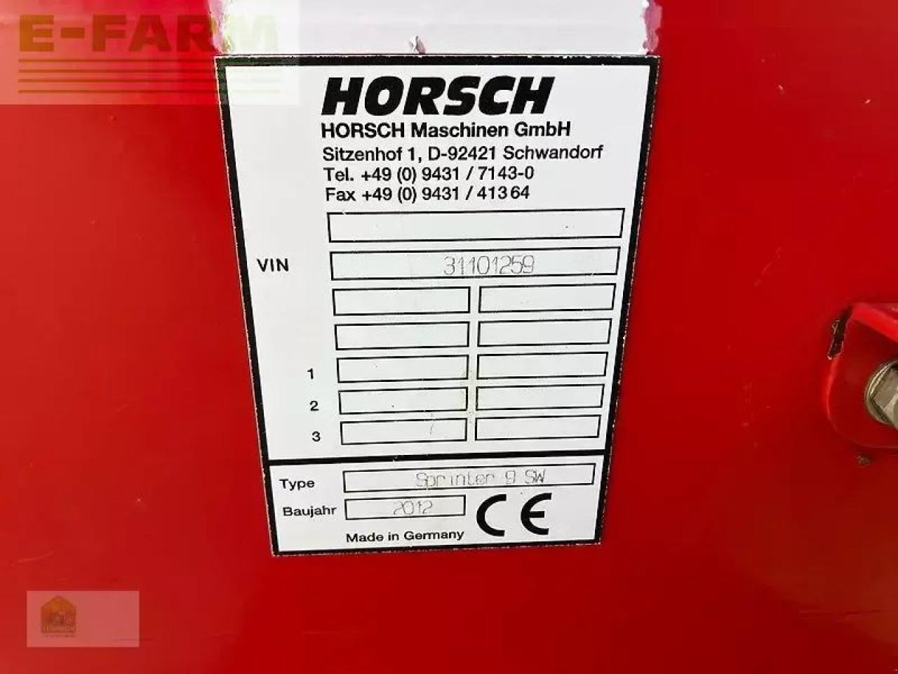 Horsch sprinter 9 sw - Combinado de siembra: foto 2 Horsch sprinter 9 sw - Combinado de siembra: foto 2