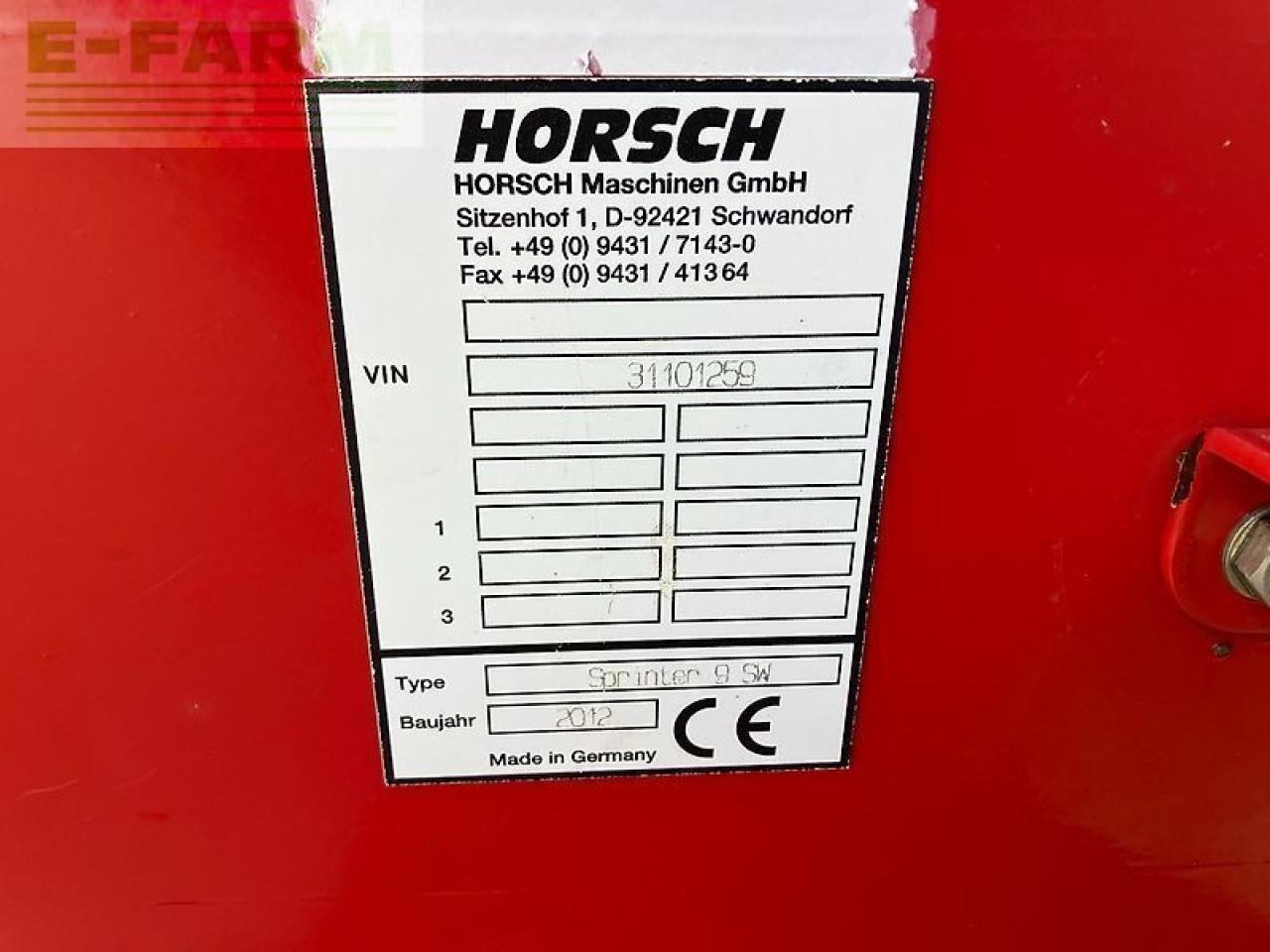 Horsch sprinter 9 sw - Sembradora: foto 2 Horsch sprinter 9 sw - Sembradora: foto 2