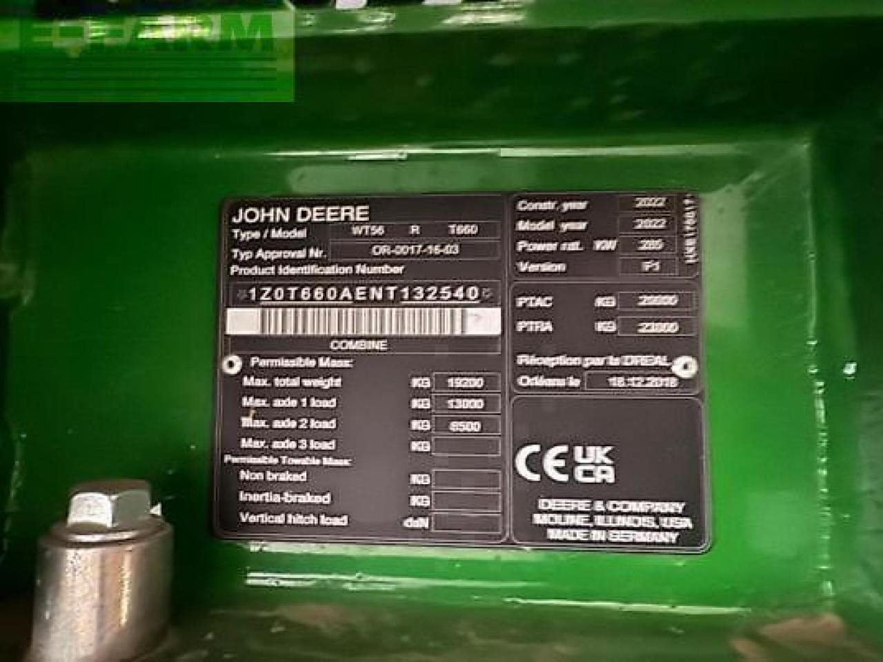 Cosechadora de granos John Deere t660: foto 6
