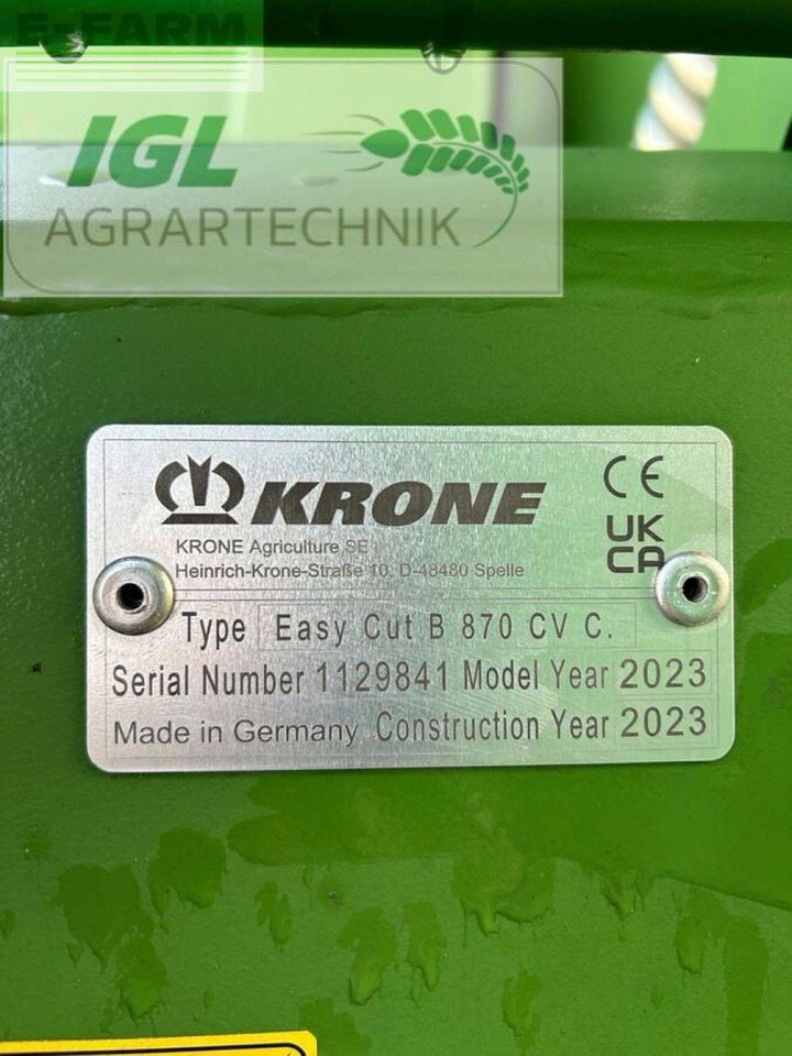 Segadora Krone easycut b 870 cv collect: foto 8