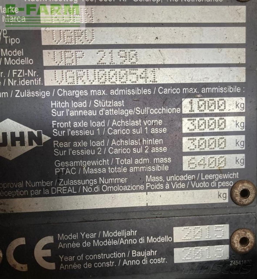 Empacadora de pacas cuadradas Kuhn vbp 2190: foto 9