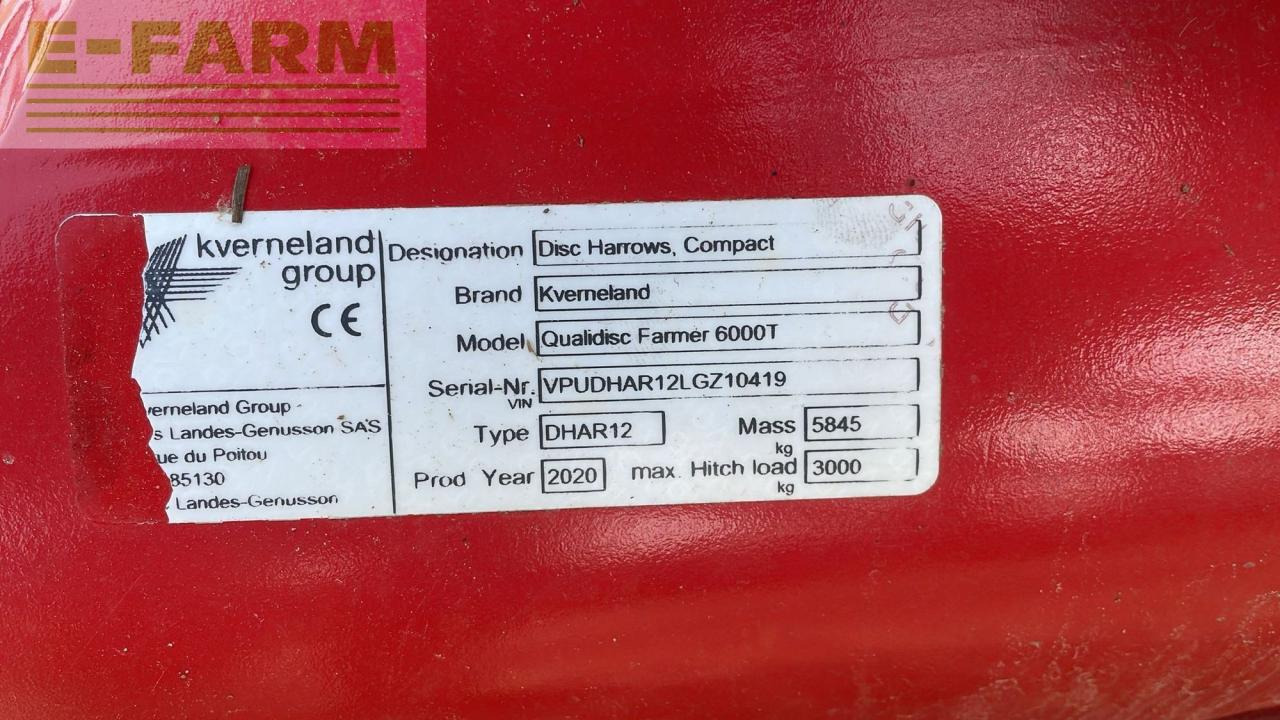 Kverneland Qualidisc Farmer 6000T - Rastras: foto 5 Kverneland Qualidisc Farmer 6000T - Rastras: foto 5