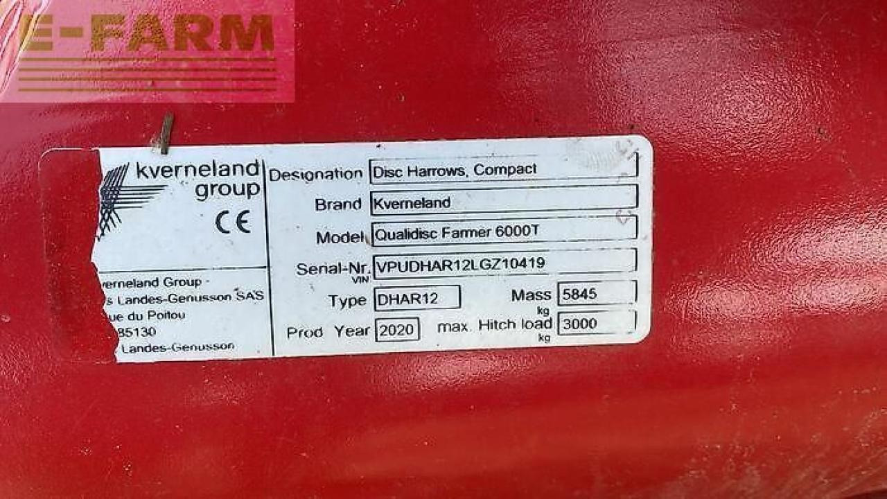 Kverneland qualidisc farmer 6000 t - Rastras: foto 5 Kverneland qualidisc farmer 6000 t - Rastras: foto 5